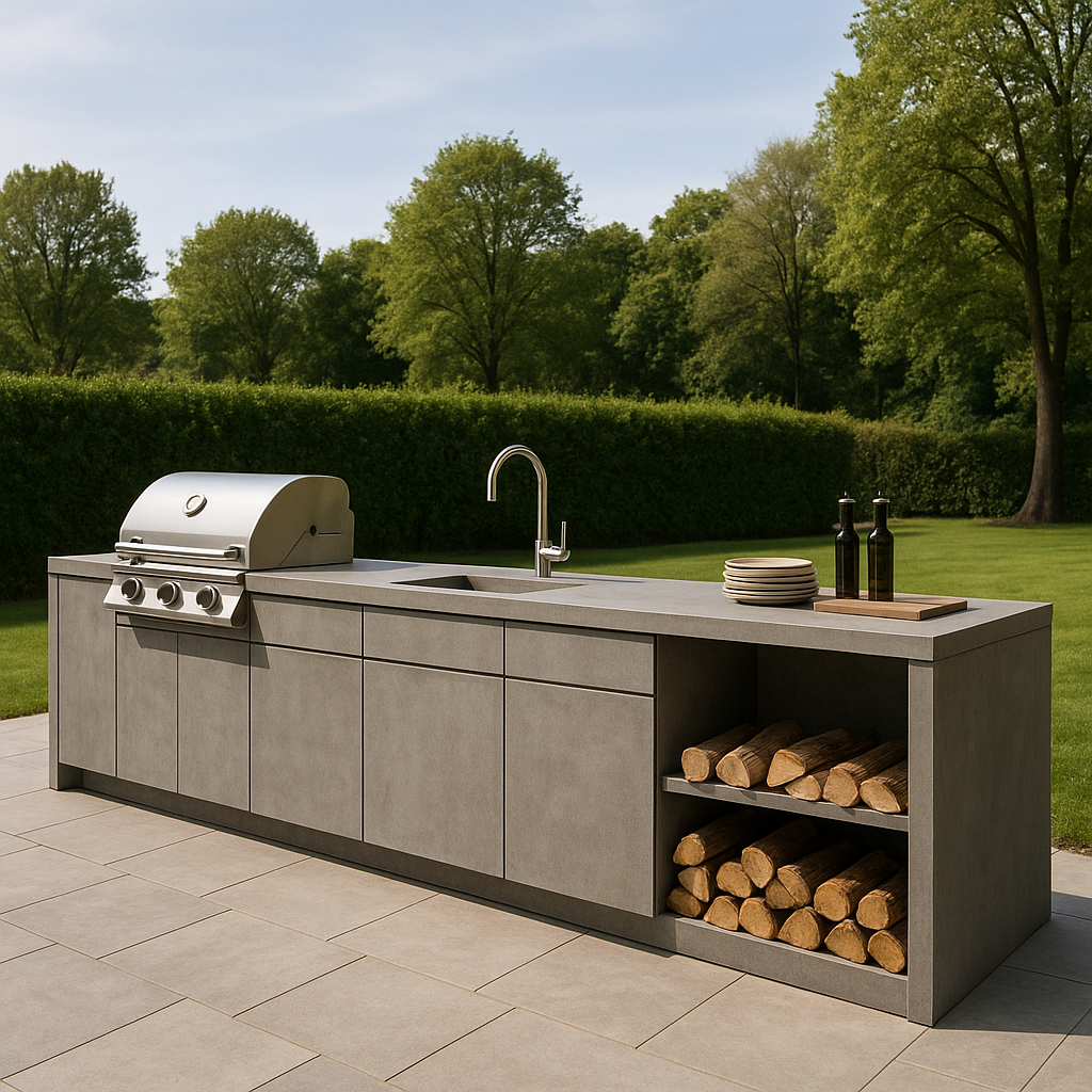 Linear Outdoor Kitchen Island